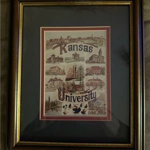 KU Kansas Jayhawks Collage Wood Framed Print Picture Prarie Song Vicki Vormehr
